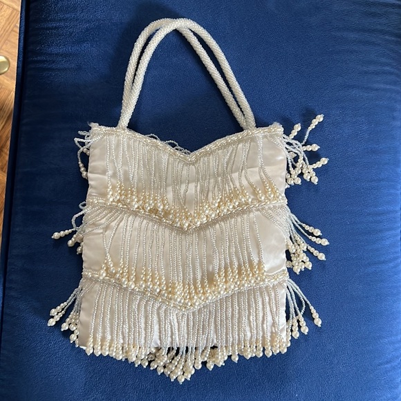 Satin Beaded Evening Bag Purse-EUC - Picture 2 of 7